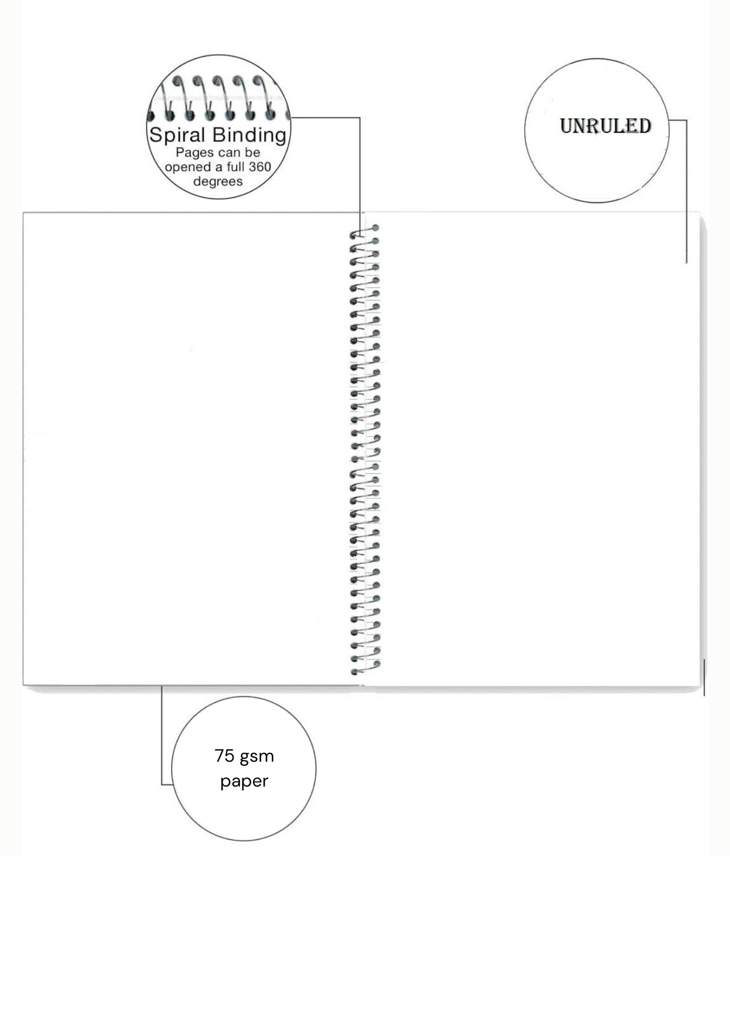 Spiral copy  /  400 Pages  /  Blank  /  Set of 3  / A4 Size